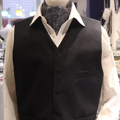 シルバーグレー・ペイズリー・ジャカード・アスコットタイ