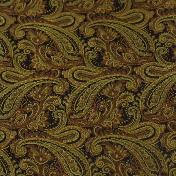 イエローブラウン・ペイズリー・ジャカード・アスコットタイ