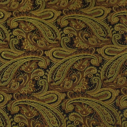 イエローブラウン・ペイズリー・ジャカード・アスコットタイ