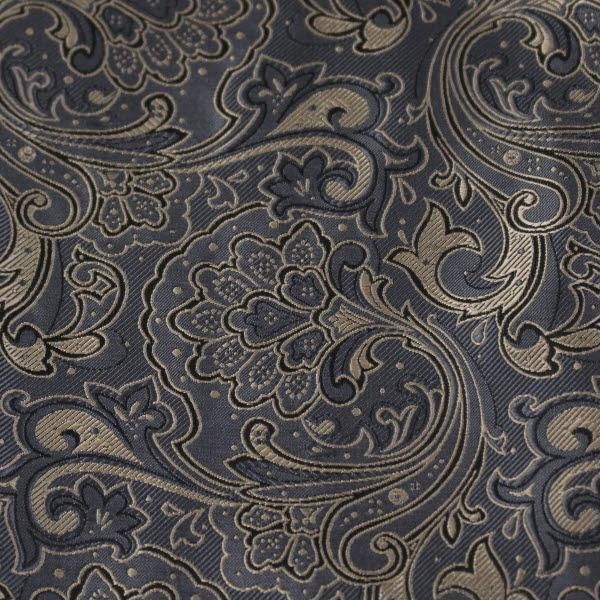 グレー×ベージュ・フラワー・ジャカード・アスコットタイ