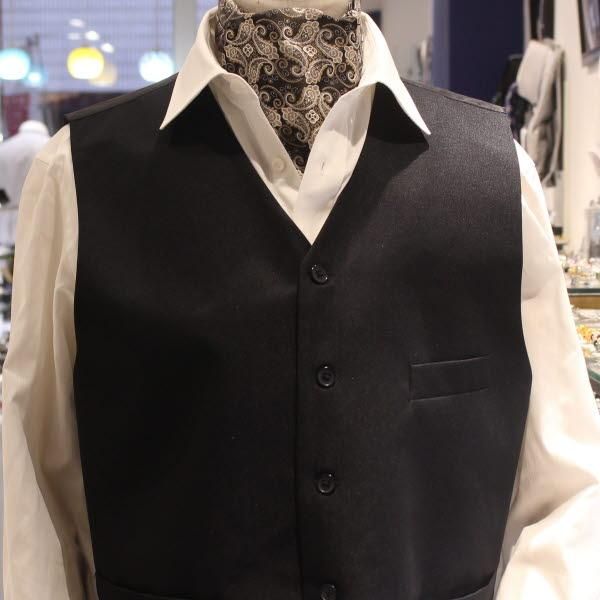 ブラウン×ベージュゴールド・ペイズリー・ジャカード・アスコットタイ