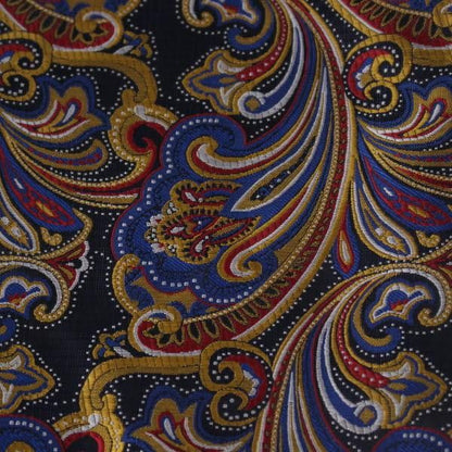 ネイビー×マルチカラー・ペイズリー・ジャカード・アスコットタイ