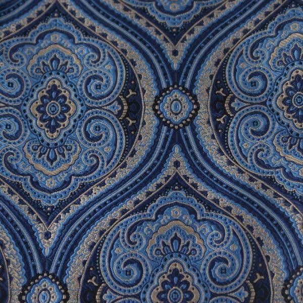 フラワー・ブルー・ペイズリー・ジャカード・アスコットタイ