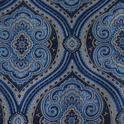 フラワー・ブルー・ペイズリー・ジャカード・アスコットタイ