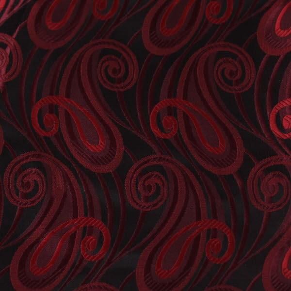 レッドグラデーション・ペイズリー・ジャカード・アスコットタイ