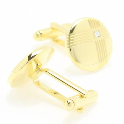 【Duncan Walton Essentials】SELWOOD・ラウンド・スワロフスキー・ゴールドのカフス(カフリンクス/カフスボタン)