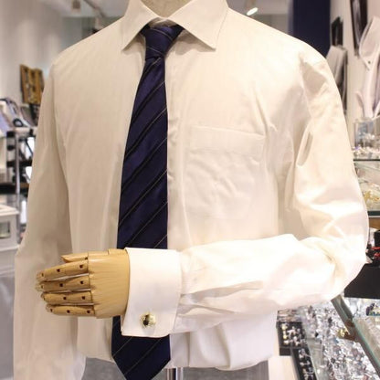 【Duncan Walton Essentials】SELWOOD・ラウンド・スワロフスキー・ゴールドのカフス(カフリンクス/カフスボタン)