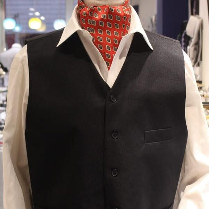 フラワーダイヤ小紋柄レッド・アスコットタイ