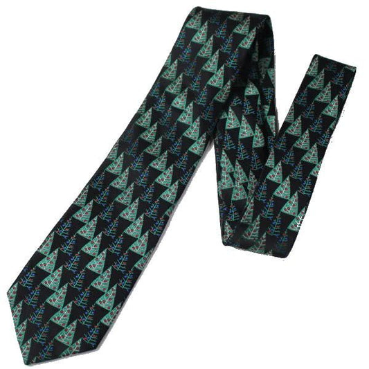 イルミネーションがまぶしいクリスマスツリーのネクタイ