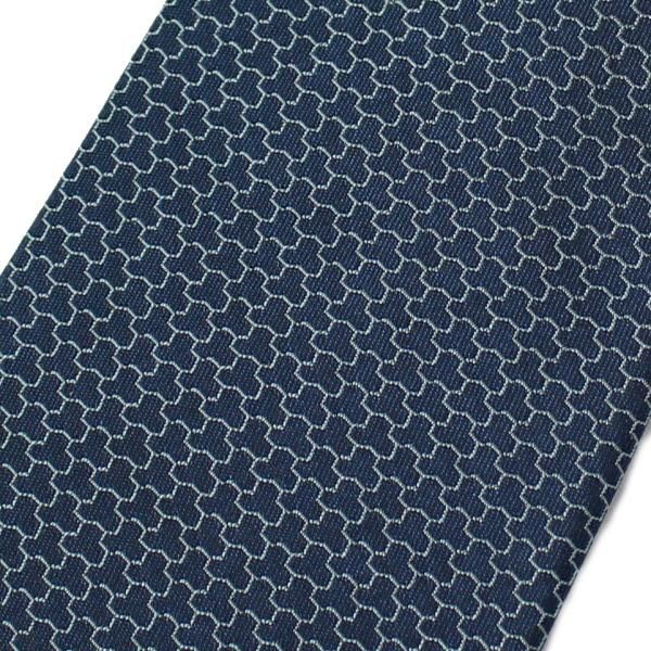 【富士桜工房】緑・毘沙門亀甲・日本製シルクジャカードの和風ネクタイ