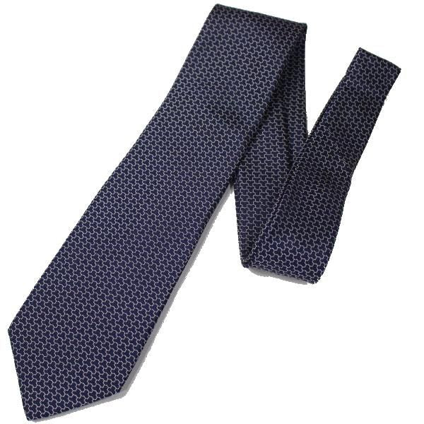 【富士桜工房】青・毘沙門亀甲・日本製シルクジャカードの和風ネクタイ