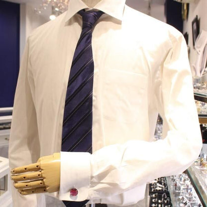 【ThaiVetro】ピンクグラデーション・ボーダーデザインのガラス製カフス(カフスボタン/カフリンクス)