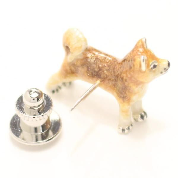 【SATURNO・サツルノ】柴犬のタイタック(ピンブローチ)