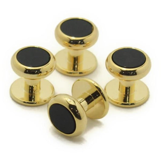 スタッドボタン オニキス ゴールド4個セット(スタッズボタン)