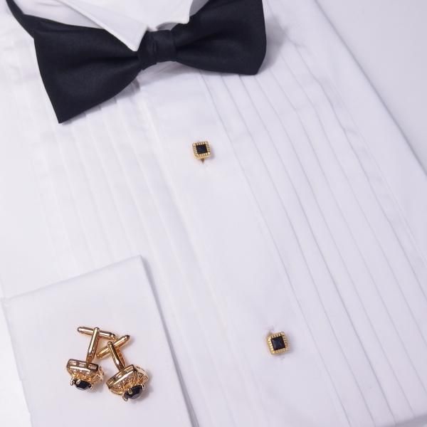 スタッドボタン ブラック ゴールド スクウェア4個セット (スタッズボタン)