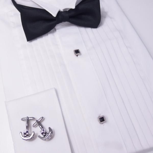 スタッドボタン ブラック シルバー スクウェア4個セット (スタッズボタン)