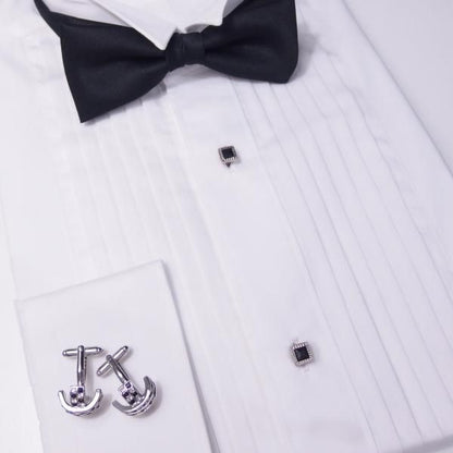 スタッドボタン ブラック シルバー スクウェア4個セット (スタッズボタン)