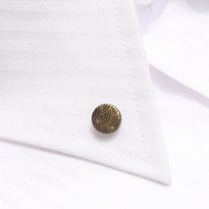 【受注生産品】【Mt. ARTIGIANO】波・黒蝶貝のボタンダウンピアス