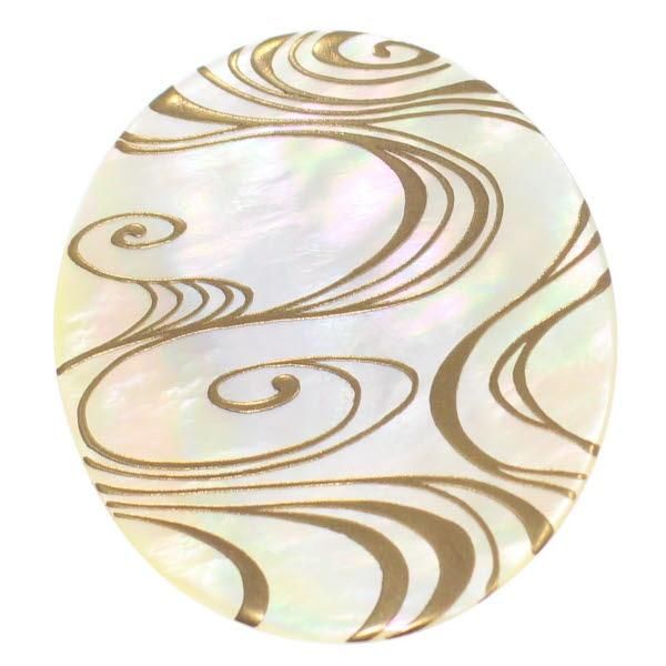 【受注生産品】【Mt. ARTIGIANO】流水蒔絵・白蝶貝ブローチ(ブローチ)