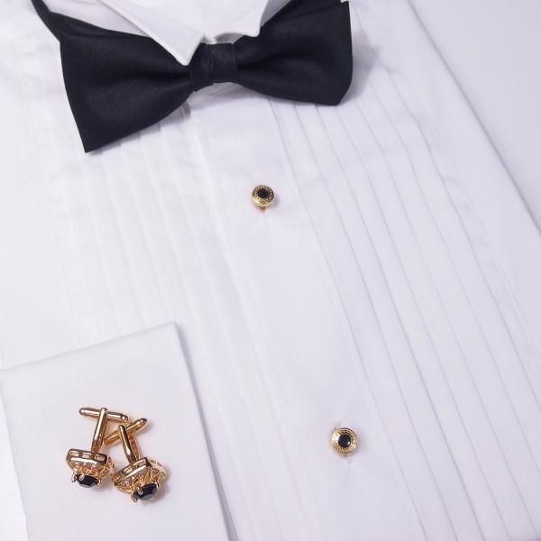 スタッドボタン ブラック ゴールド ラウンド4個セット (スタッズボタン)