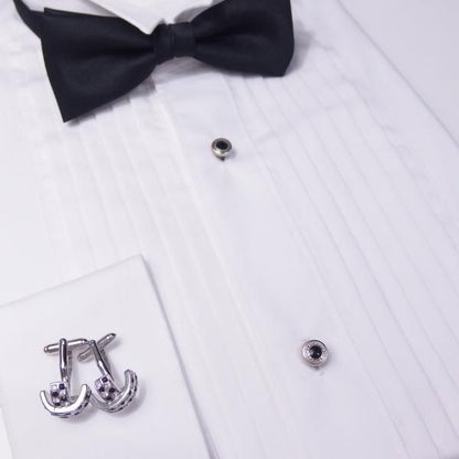 スタッドボタン ブラック シルバー ラウンド4個セット (スタッズボタン)