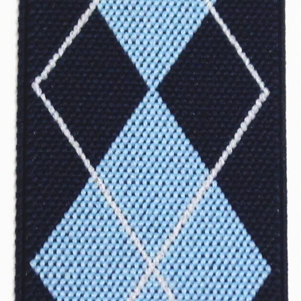 メンズサスペンダー・アーガイル柄・ブルー・ストレート型