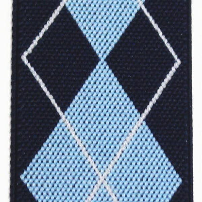 メンズサスペンダー・アーガイル柄・ブルー・ストレート型