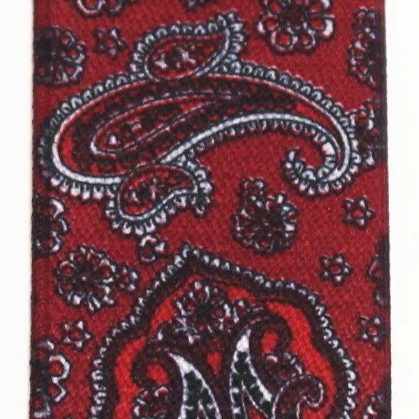 メンズサスペンダー・ペイズリー柄・レッド・ストレート型