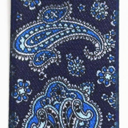 メンズサスペンダー・ペイズリー柄・ブルー・クロス型