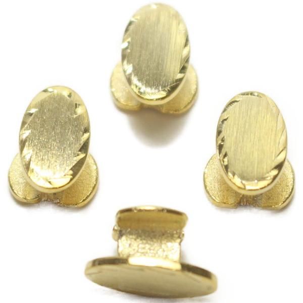 スタッドボタン ゴールド オーバル 4個セット (スタッズボタン)