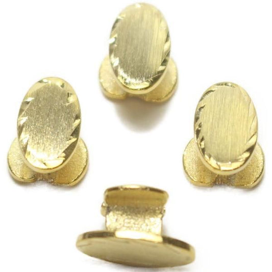 スタッドボタン ゴールド オーバル 4個セット (スタッズボタン)
