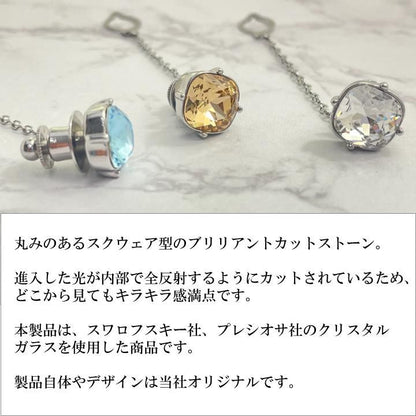 全12色 タイタック ピンブローチ  スワロフスキー  プレシオサ ストーン