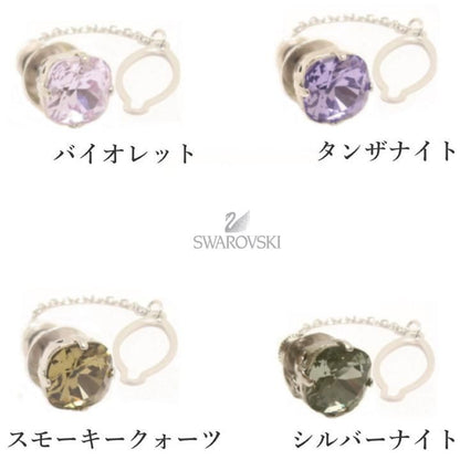 全12色 タイタック ピンブローチ  スワロフスキー  プレシオサ ストーン
