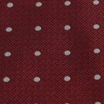 アスコットタイ メンズ用 エンジ×白 水玉ドット