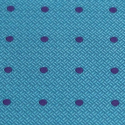 アスコットタイ メンズ用 ターコイズブルー×パープル紫 水玉ドット