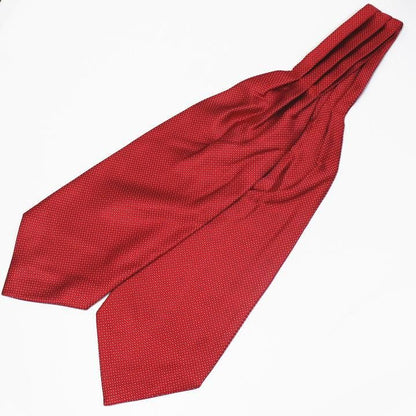 アスコットタイ メンズ用 レッド×白×青 水玉ピンドット