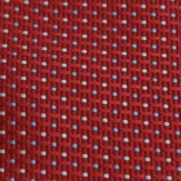 アスコットタイ メンズ用 レッド×白×青 水玉ピンドット