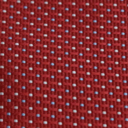 アスコットタイ メンズ用 レッド×白×青 水玉ピンドット