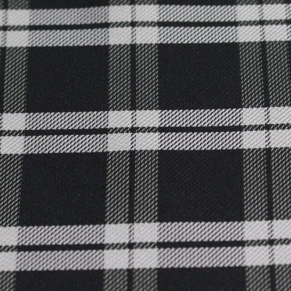 アスコットタイ メンズ用 ブラック×ホワイト チェック柄2