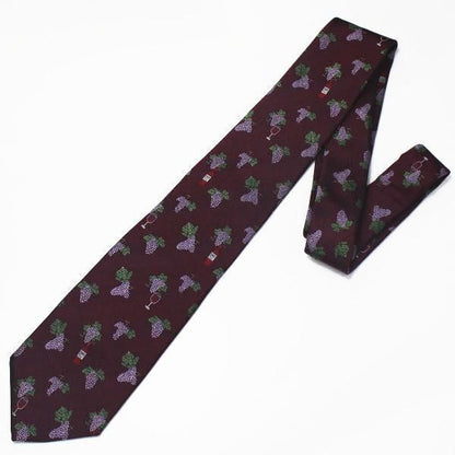 【富士桜工房】全2色・ワイン柄・日本製シルクジャカードの和風ネクタイ
