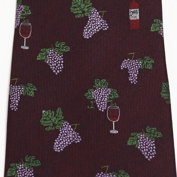 【富士桜工房】全2色・ワイン柄・日本製シルクジャカードの和風ネクタイ