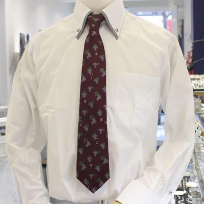 【富士桜工房】全2色・ワイン柄・日本製シルクジャカードの和風ネクタイ