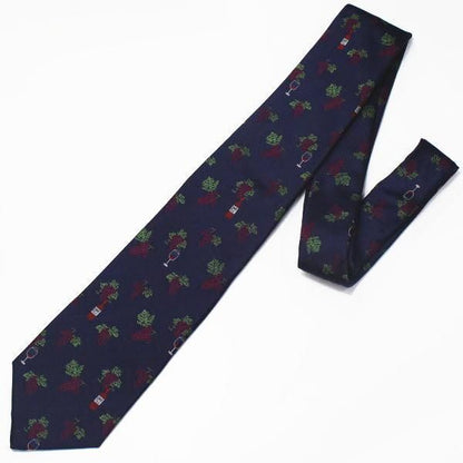 【富士桜工房】全2色・ワイン柄・日本製シルクジャカードの和風ネクタイ