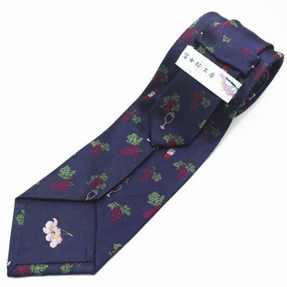 【富士桜工房】全2色・ワイン柄・日本製シルクジャカードの和風ネクタイ