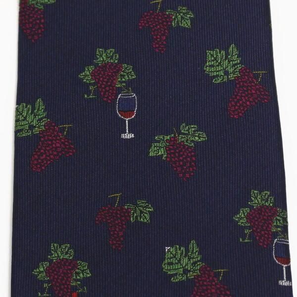 【富士桜工房】全2色・ワイン柄・日本製シルクジャカードの和風ネクタイ