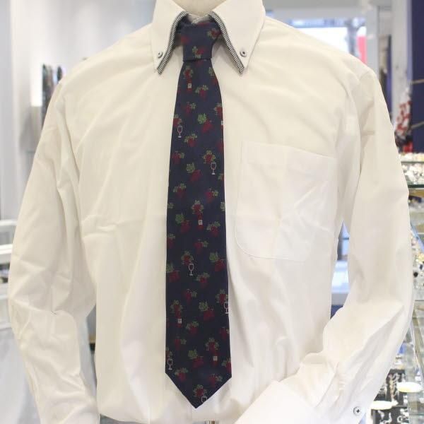 【富士桜工房】全2色・ワイン柄・日本製シルクジャカードの和風ネクタイ