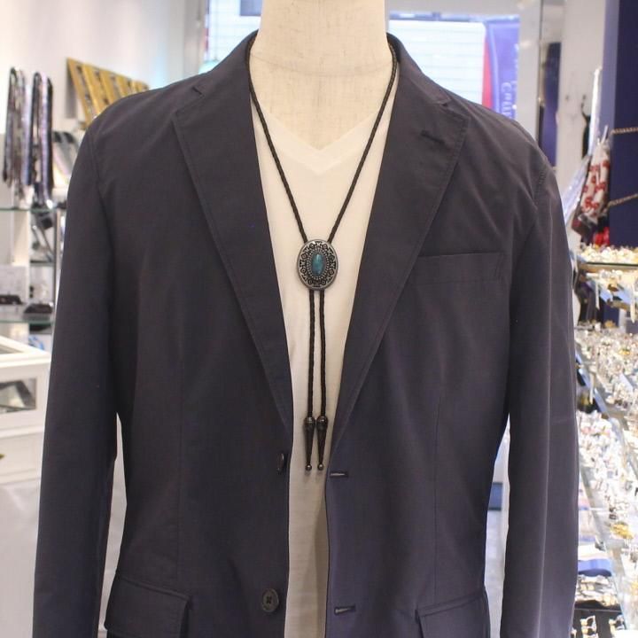 ループタイ・シルバー×ブルー(ポーラー・タイ)