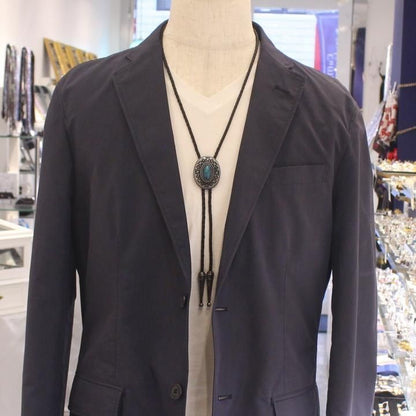 ループタイ・シルバー×ブルー(ポーラー・タイ)