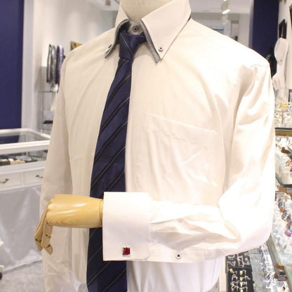 シルバーフレーム スクエア レッドエナメルのカフス