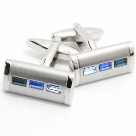ブルーのグラデーションストーンのカフス(カフリンクス/カフスボタン)